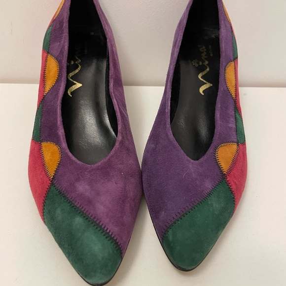 Nina Shoes - Vintage Multicolor Suede Pointed Toe Women’s Flats